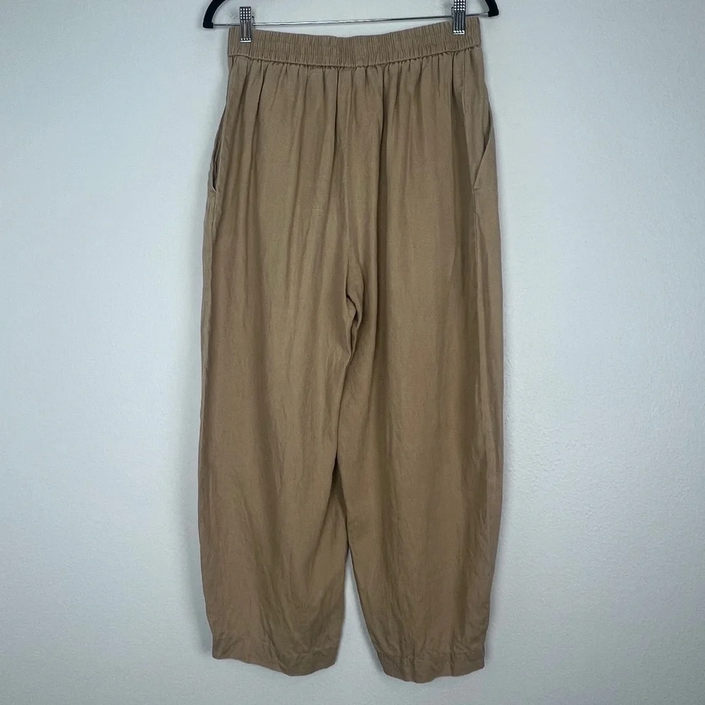 United Colors of Benetton | Tan Linen Pants Wide Leg  Breathable Summer Casual M - Picture 4 of 8